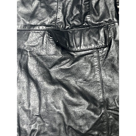 GAP Leather Blazer Womens Sz L Black Jacket Vintage 90's Y2K - Picture 6 of 10